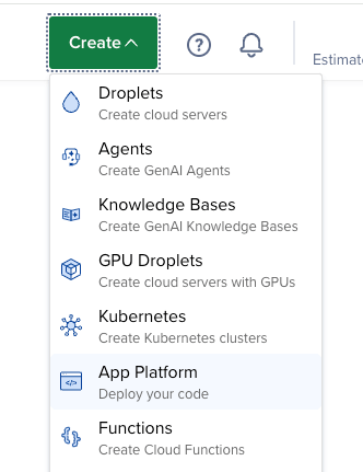 DigitalOcean source selection